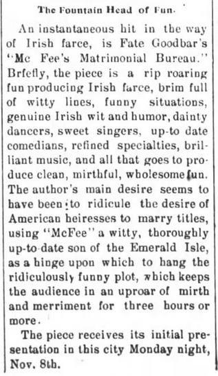Kristin Holt | Mail-Order Bride Farces...for Entertainment? The Press-Visitor of Raleigh, North Carolina, on 3 November, 1897.