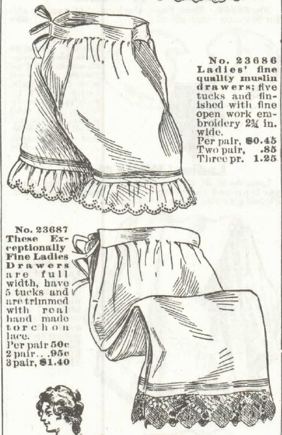 Elegant Victorian Ladies Drawers from 1898