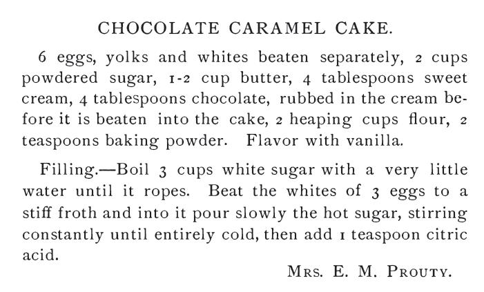 Kristin Holt | Victorian Baking: Devil's Food Cake. Chocolate Caramel Cake Recipe, published in 1882 (Our Home Favorite Cook Book)