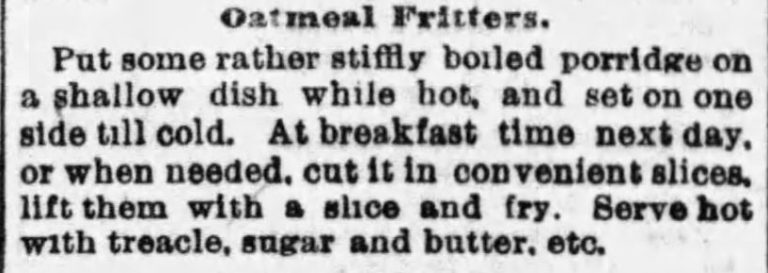 Late 19th-century Recipes Calling for Oatmeal - Kristin Holt